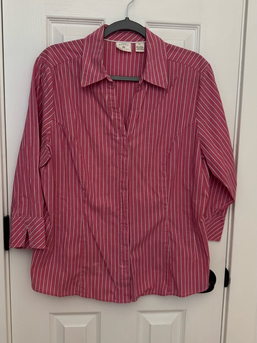 Lee Pink and White Striped Button-Down Shirt